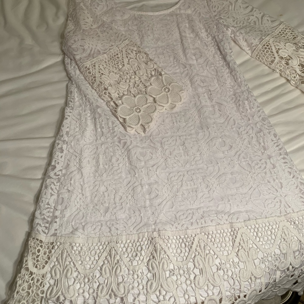 White floral lace dress-only worn once